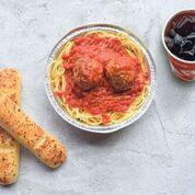 Spaghetti with Meatballs Combo Meal · Served with choice of side and a beverage.