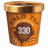 Halo Top Peanut Butter Cup Pint · Chocolate peanut butter light ice cream with peanut butter revel. 16oz.