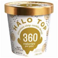 Halo Top Chocolate Chip Cookie Dough Pint · Cookie dough flavored light ice cream with cookie dough chunks and chocolate chips. 16oz.