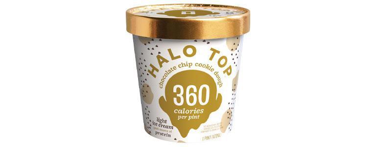 Halo Top Chocolate Chip Cookie Dough Pint · Cookie dough flavored light ice cream with cookie dough chunks and chocolate chips. 16oz.