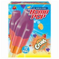 Bomb Pop Crush · The irresistible expereince of grape, strawberry and orange Crush soda frozen on a stick! 12...