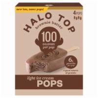Halo Top Brownie Batter Pops · Brownie batter light ice cream with brownie batter revel. 4 ct. 
