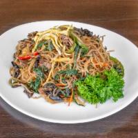 A. Chap Chae · Korean style glass noodles with vegetables and Bulgogi beef(BBQ beef)