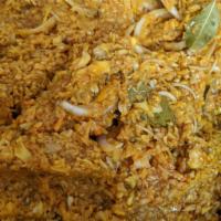Rice with Jackfruit en Salsa Encebollado · Rice (jasmine (white) or pigeon peas rice) whichever is available of the day) served with a ...