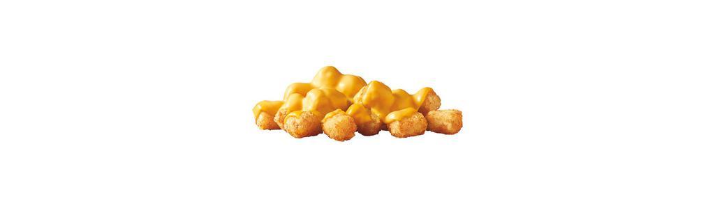 Cheese Tots · Crispy golden Brown tots smothered with warm melted American cheese. 