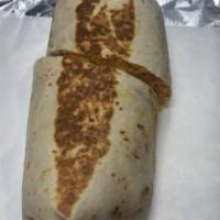 Shredded Chicken Burrito  · Burrito de tinga de pollo. Served with rice and beans, sour cream, melted cheese, avocado, l...