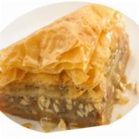 Baklava · A Mediterranean delicacy prepared by combining dozens of layers of crisp, buttery fillo past...