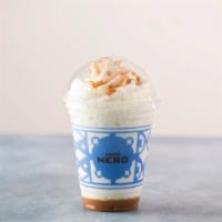 Banana & Caramel Frappe Creme · A creamy banana frappe blended with caramel sauce, topped with whipped cream and more carame...