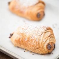 Pain au Chocolate · A buttery and flakey croissant with chocolate inside.