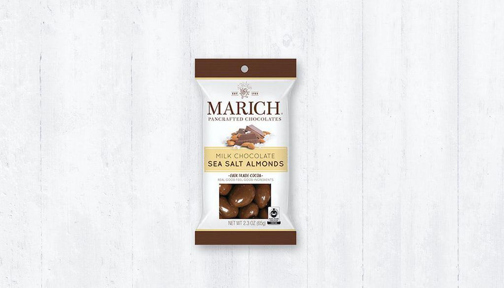 Sweet Treats|Milk Chocolate Sea Salt Almonds · Fresh roasted California almonds covered in layers of chocolate and a hint of sea salt. 350 Calories 