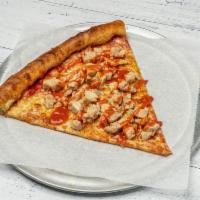 BBQ Chicken Pizza  · Topped with BBQ sauce, 5 blend cheese and chicken meat. 