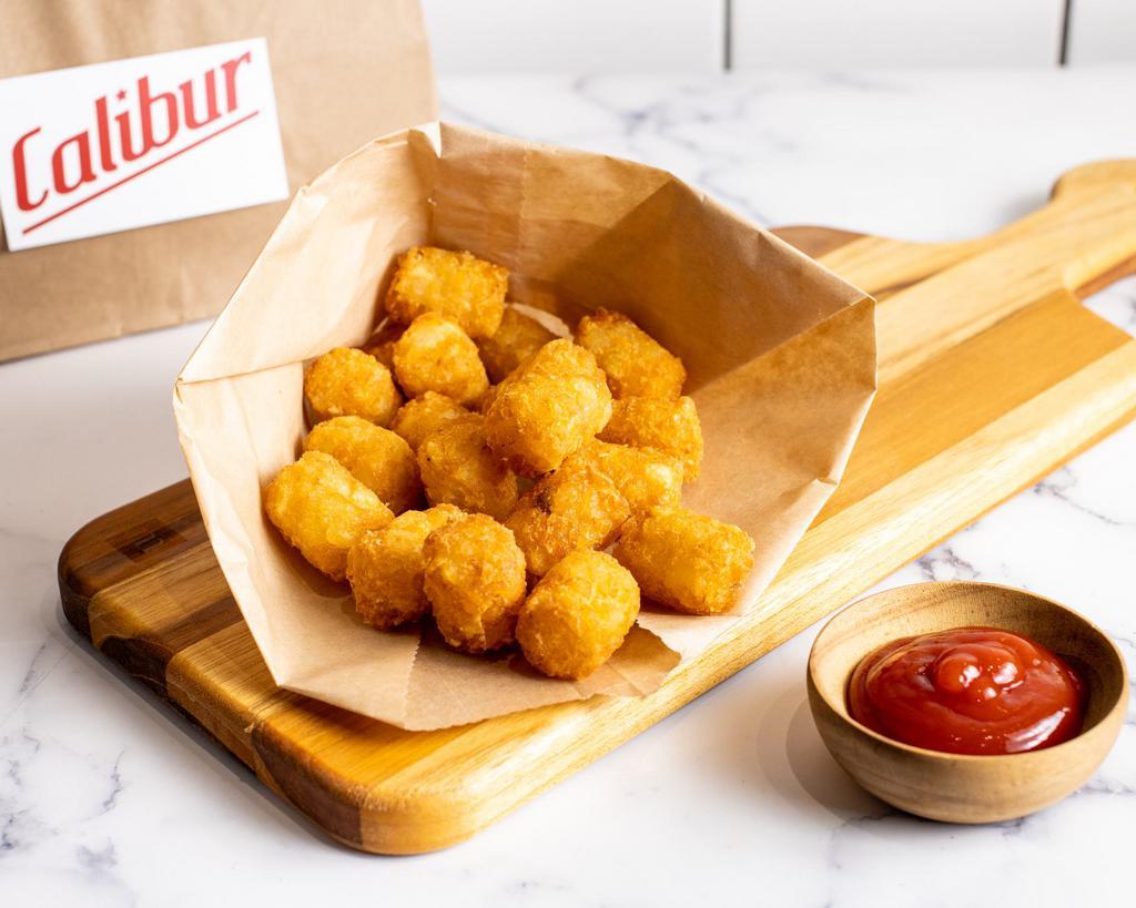 Tater Tots by Calibur Express  · By Calibur Express. Classic tater tots, a perfect complement to our burgers. Contains nightshades. We cannot make substitutions.