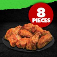 8 Buffalo Chicken Wings · Bone in. Includes side of ranch.