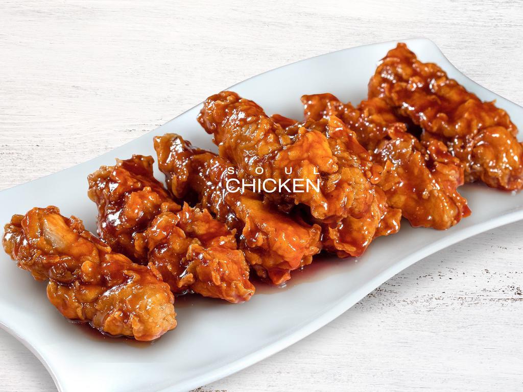7pc Hell's Gate Boneless Chicken · Fried Boneless Chicken with Yang Nyeom (sweet & spicy) -Korean Style 

Spicy - Spicy level 7

*We are using chicken Thigh
