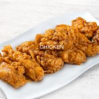 7pc Honey Boneless Chicken · Fried Boneless Chicken with Honey and Garlic

*We are using chicken Thigh