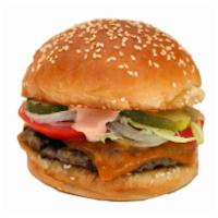 Classic Cheese Burger · American Cheese, Onions, Chef Sauce, Lettuce, Tomato and Pickles