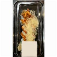 Crunchy Roll · Inside: imitation crab, shrimp tempura
Outside: eel sauce, crunchy flakes, spicy mayo