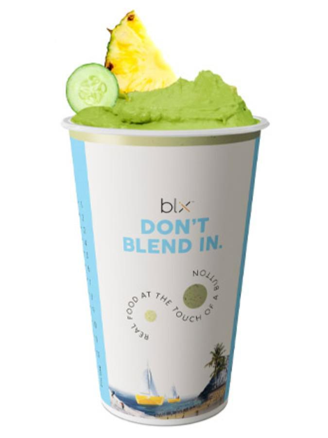 Blix Green Delight (16 Oz) · Sometimes your body needs a little treat. This classic green smoothie is packed with nutrients and helps hydrate with cucumber and lemon. With sour and sweet notes from energizing pineapple and bananas, this smoothie boasts a multitude of vitamins, such as vitamin C and potassium. To add another element of surprise, agave inulin and coconut for extra sweetness to this already satisfying smoothie. It has no processed sugars, non GMO, no artificial flavors, & no preservatives. It's dietary friendly with a vegan option and is gluten free. Product ingredients: Banana, Cucumber, Pineapple, Lemon, Agave, Coconut Milk, Spinach, Chia. Our products are manufactured in a facility that also processes: milk, peanuts, sesame, tree nuts.