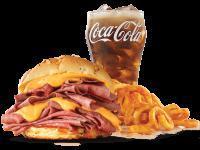 Beef 'n Cheddar Double Meal · 2 times the amount of thinly sliced roast beef than the Classic, with cheddar cheese sauce a...