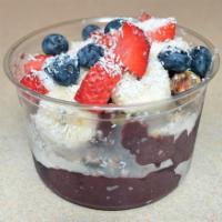 Acai Berry Berry Bowl - 16 oz · Sambazon organic açai topped with granola, bananas, strawberries, blueberries & coconut