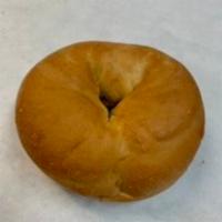 Plain Bagel · Boiled and baked round bread roll.