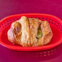 Ham, Cheese, and Jalapeno Croissant · Ham, cheese, and jalapenos stuffed croissant.