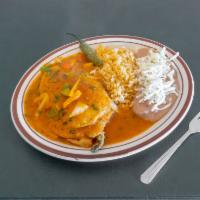 Chiles Rellenos · Stuffed Chili. With Rice and Beans  
