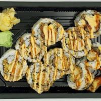 Tempura Shrimp Roll  · Tempura Shrimp, Cucumber with White Rice. Cut into nine pieces with Spicy Sauce and Sushi Sa...