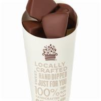 Chocolate Dipped Apple Bites Cone · Crisp, fresh Granny Smith apple bites hand dipped in real, gourmet chocolate make chocolate ...