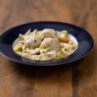 Bi-Partisan Soup · Our Grandma-style soup that comes with both matzah balls AND egg noodles...because if you ha...