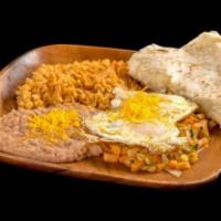 Huevos Rancheros Platter · 2 eggs over easy with pico de gallo.