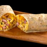 Breakfast Burrito · Ham, egg, cheese and pico de gallo.
