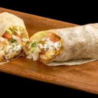 Fish Burrito · Fish, pico de gallo, cabbage and tartar sauce.