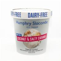 Dairy-Free Coconut & Salty Caramel Ice Cream  · Rich coconut ice cream with salty caramel (with a touch of soy sauce!).  Vegan by accident!