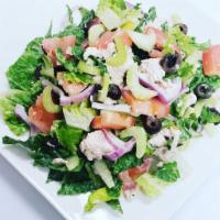 Tuna Salad · Tuna, lettuce, celery, tomatoes, black olives, red onions.
