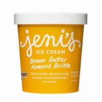 Brown Butter Almond Brittle (GF) by Jeni's Splendid Ice Cream · By Jeni's Splendid Ice Cream. Brown-butter-almond candy crushed into buttercream ice cream. ...