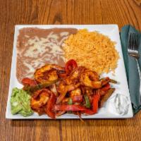 Camarones a la Diabla Combo · Prawns mixed with onions, bell peppers and zucchini. Covered in our homemade extra spicy sau...