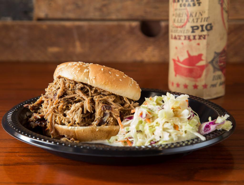 Pulled Pork Sandwich · 1 side included.