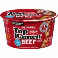 Top Ramen Bowl Beef 3.28oz · Delicious noodles stacked with veggies and no added MSG with a sweet and savory beef-flavore...