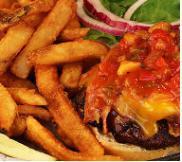 Caribbean Burger · Smothered with our special barbecue sauce and topped with mango salsa, melted cheddar cheese...