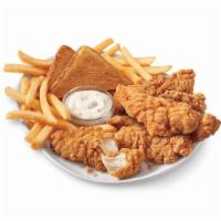 6 Pieces Chicken Strip Basket · A DQ® signature, 100% all-tenderloin white meat chicken strips are served with crispy fries,...
