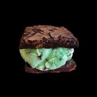 Brownies with Mint Chip Ice Cream · Triple chocolate chip brownies with mint chocolate chip ice cream. (no substitutions).