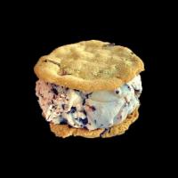 Vegan Cookie Sandwich (gluten-Free) · Vegan, gluten-free chocolate chip cookies with vegan chocolate chip ice cream (soy vanilla b...