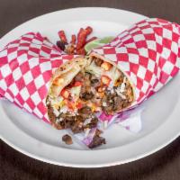 Hot Cheeto Burrito · Choice of meat, beans, rice, cheddar and mozzarella cheese, Hot Cheetos, lettuce, sour cream...