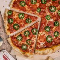 NY Style Hand Stretched Thin Crust Pepperoni & Jalapeño Pizza (18