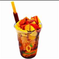 16 oz. Float oz. Mangonada · Mango Italian Ice accompanied with mango chunks, tamarind candy straw, tajin powder and our ...