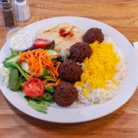 Falafel Plate · Patties made from garbanzo beans and spices. Gluten free.