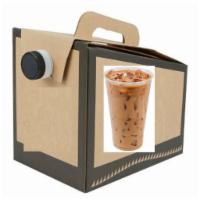 Box of Iced Coffee · 64 oz Java jug. Includes cups, Cream, and Sugar