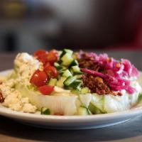 Yoshi Salad · iceberg // cucumber // tomato // blue cheese // bacon // pickled red onion // blue cheese
