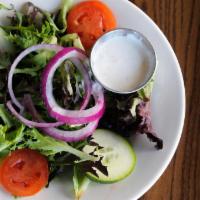 Garden Salad · Spring mix, tomato, cucumber, and red onion.